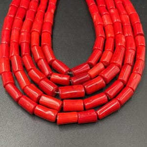 High Quality Red Bamboo Coral Beads Natrual Coral Barrel Beads Coral Neclace Beads Loose Coral Beads supplies 15-20mm 14&quot; strand