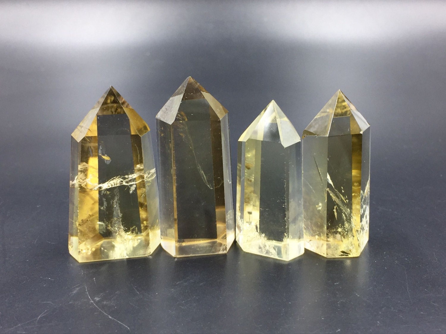 Clear Citrine Quartz Crystal Tower Point Natural Yellow Etsy Uk