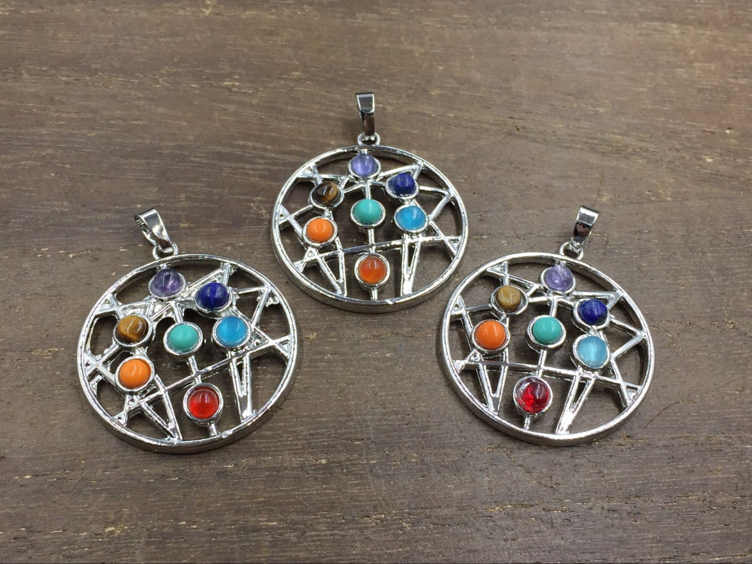 Collana In Argento Sterling Con 7 Pietre Chakra, Ciondolo Yoga - Foto 10