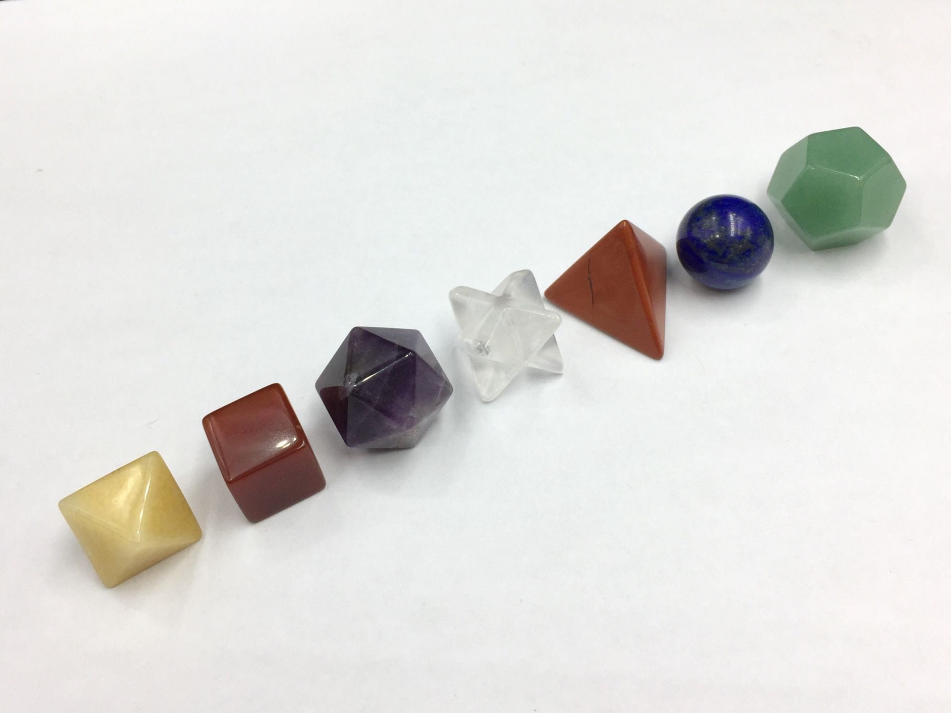 7 Chakra Geometry Set Reiki Sacred Stones Platonic Solids Set Platonic ...