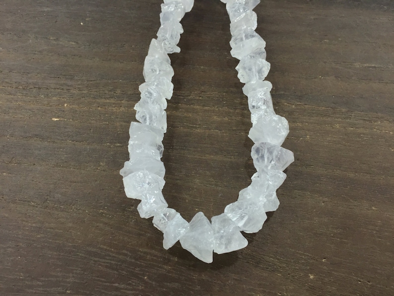 Raw Crystal Quartz Nugget beads Matte Quartz Crystal Chip beads Rough Quartz Jewelry making supplies 14-16mm 15.5 full strand