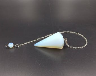 White Opalite Pendulum Crystal Pendulum Gemstone Pendulum Pendant Dowsing Chakra Stone Pendulum Scrying Wicca Altar Tool Reiki 1 Piece