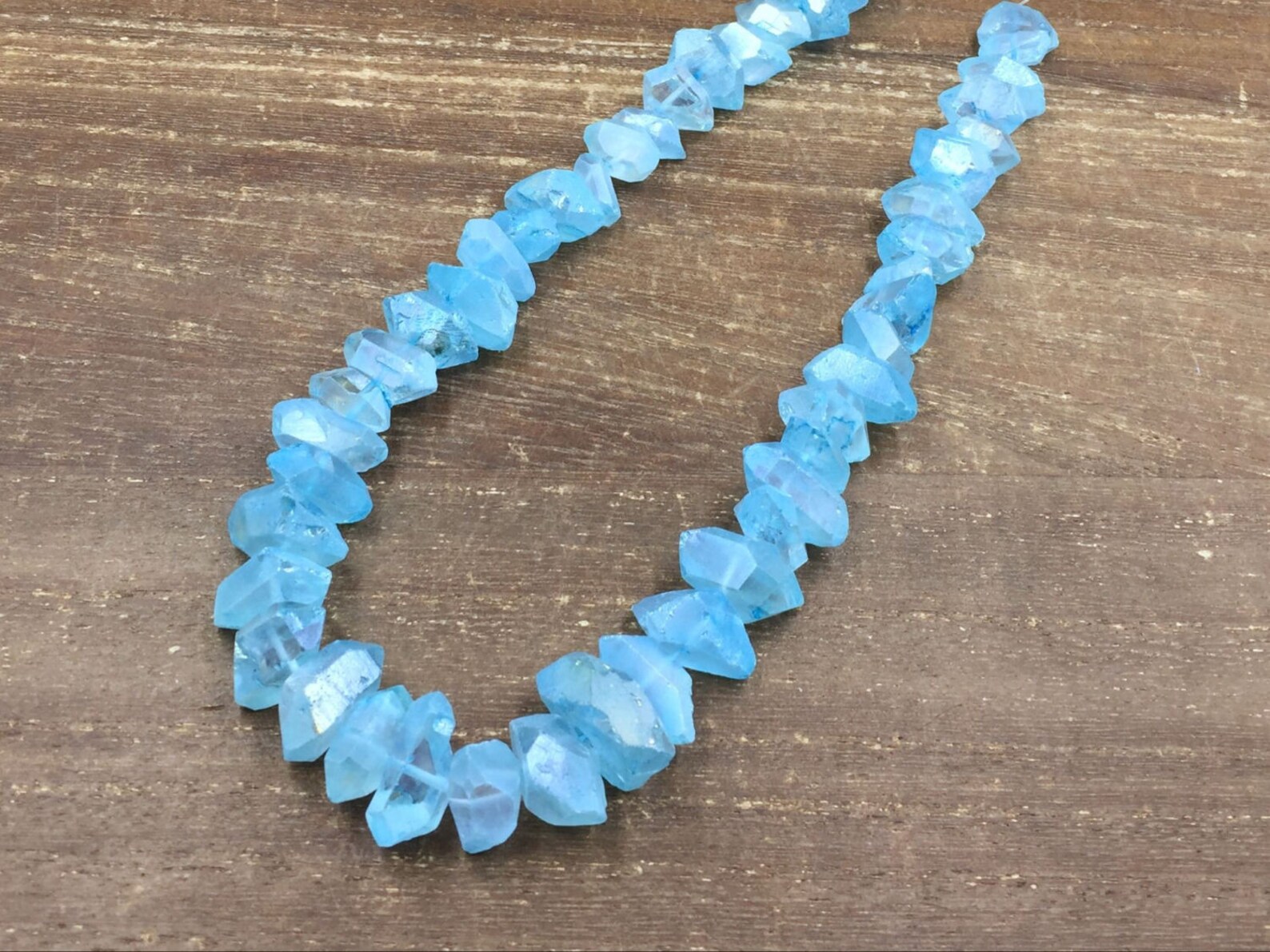 Light Blue Quartz Crystal Points Faceted Quartz Nugget Beads Etsy