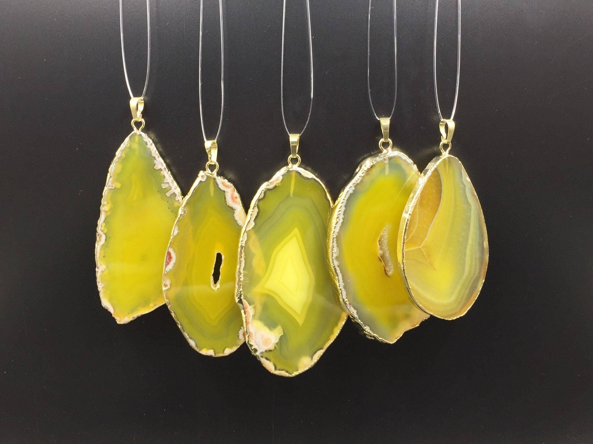 Yellow agate slice outlet
