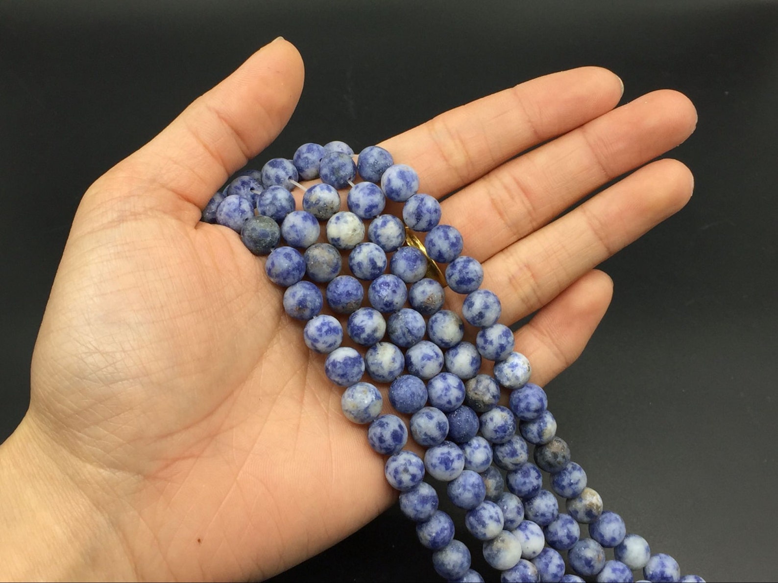 Grade AAA Natural Matte Blue Sodalite Beads – Round Loose 4/6/8/15-16mm, 0.8-1mm Hole