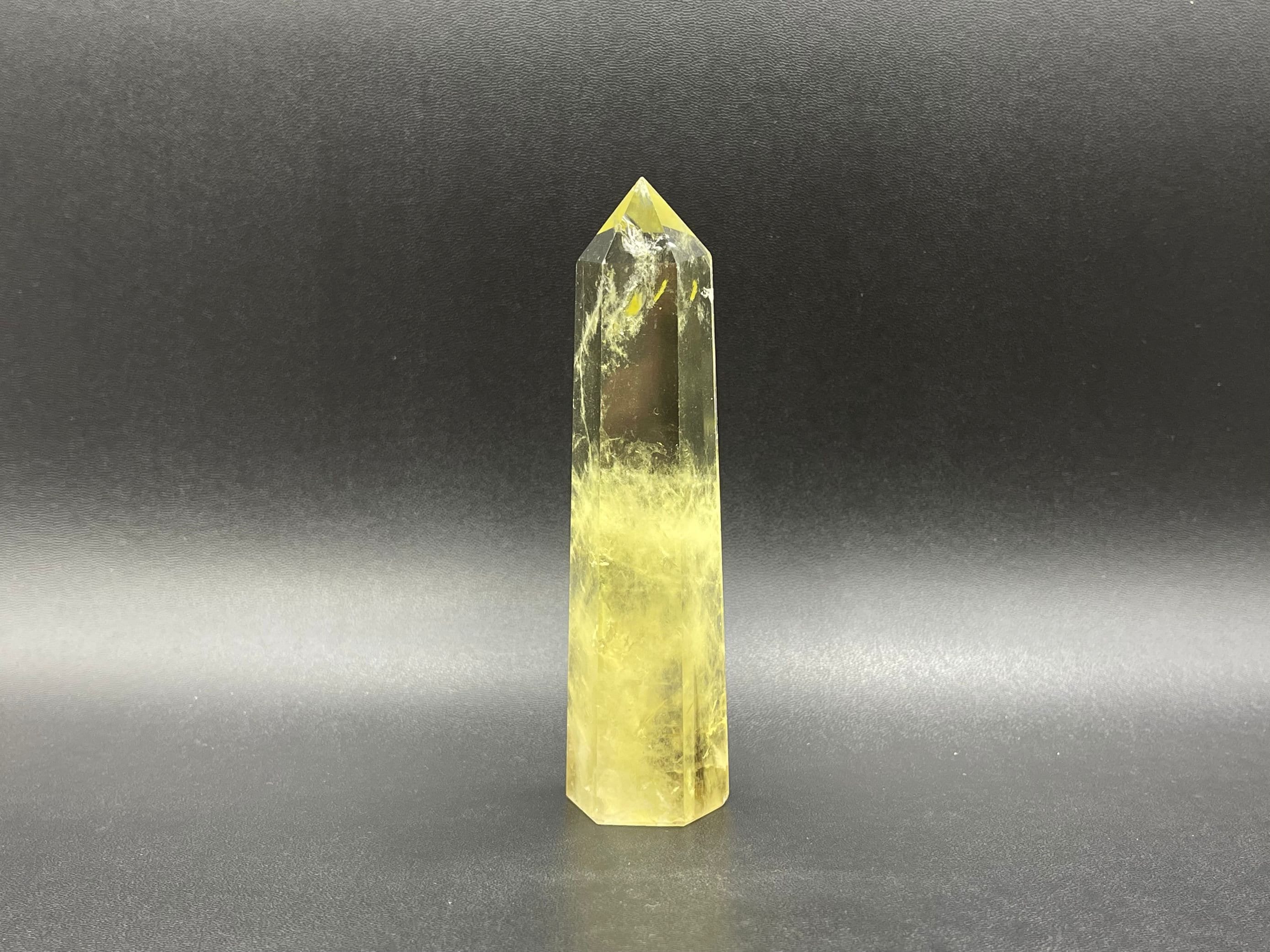 4.5インチ レインボー シトリン タワーポイント クリア イエロー