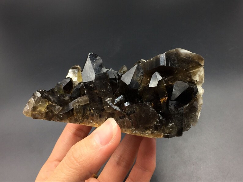 Irradiated Smoky Quartz Cluster Dark Smoky Quartz Crystal Etsy