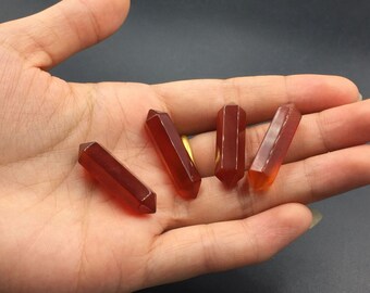 Red Carnelian Point Double Terminated Red Agate Cryatal Wand Point Perfect for Jewelry Making Mineral Healing Stone OB