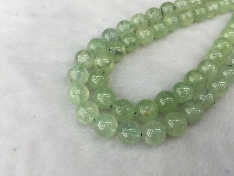 Natural Green Prehnite Beads Smooth Round Prehnite mineral beads A Grade High Quality jewelry supplies 4-6-8-10-12mm full strand 15.5