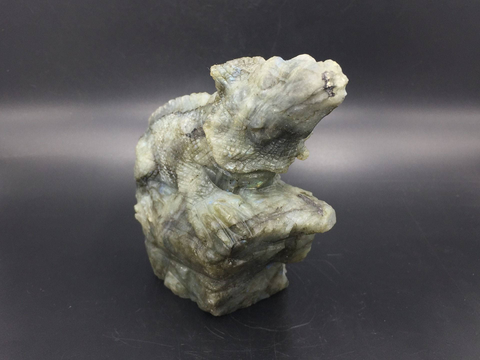 Labradorite Lizard Figurine Realistic Lizard on Deadwood - Etsy