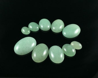 10pcs Oval Cabochons Green Aventurine Cabochons Green Gemstone Cabochons Dome Cabochons Cabs 8x10 10x12 12x16 13x18 15x20 GC