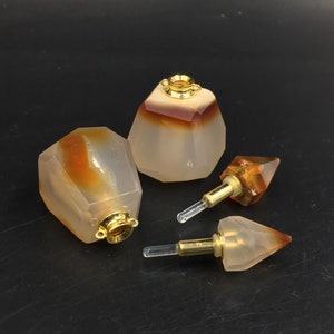 Faceted Agate Perfume Bottle Essential Oil Diffuser Bottle Gemstone ...