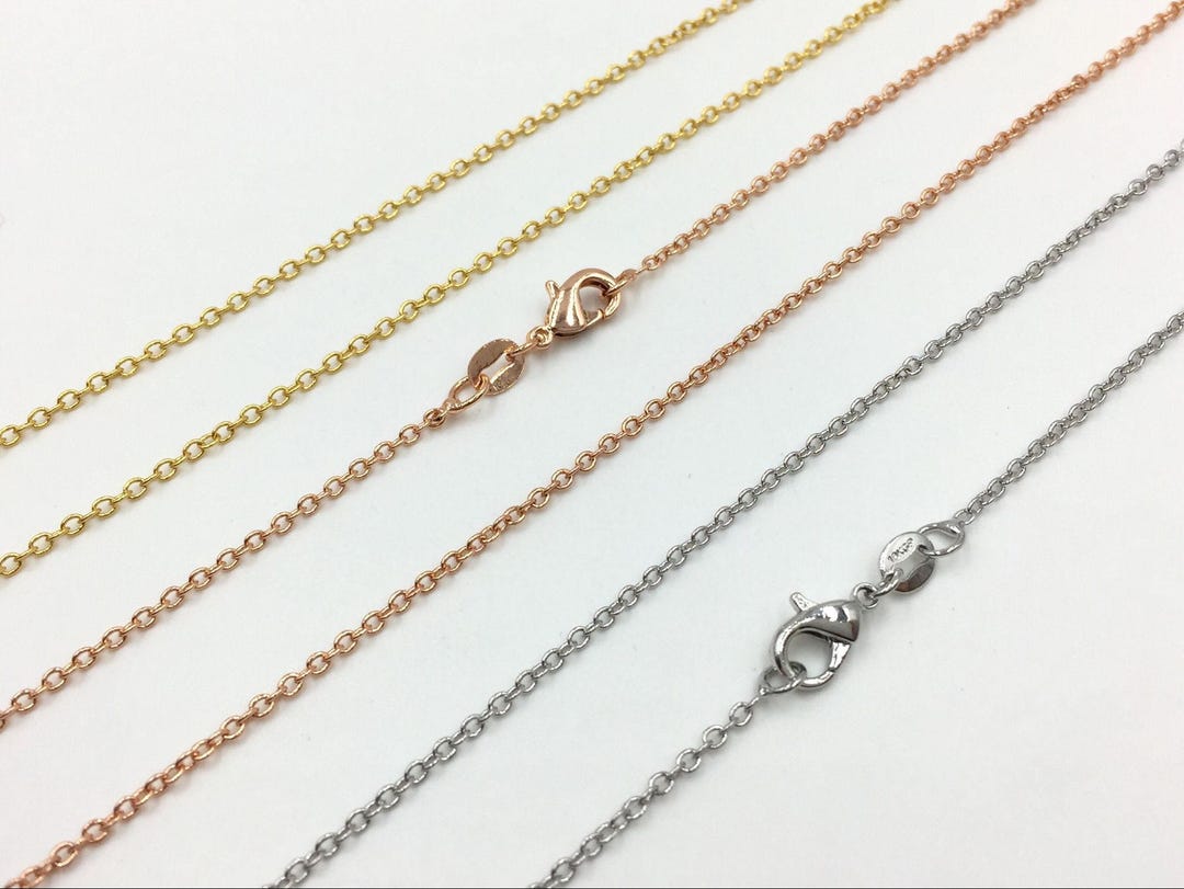 Rose Gold Necklace Chain 2x2.5mm Oval Cable Link Chain Gold/rose Gold