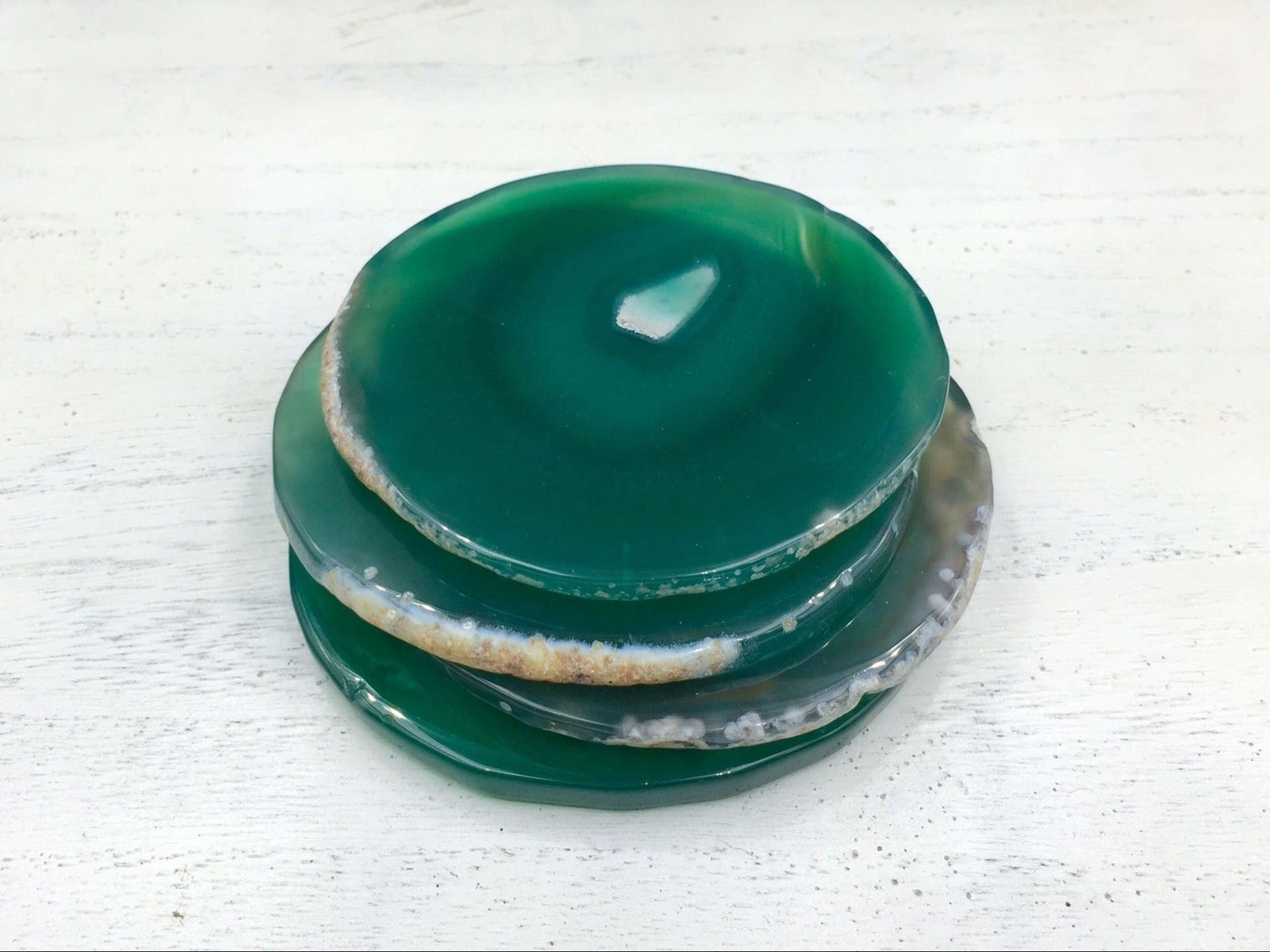Green Agate Coasters Round Agate Slices Coasters Un-drilled - Etsy