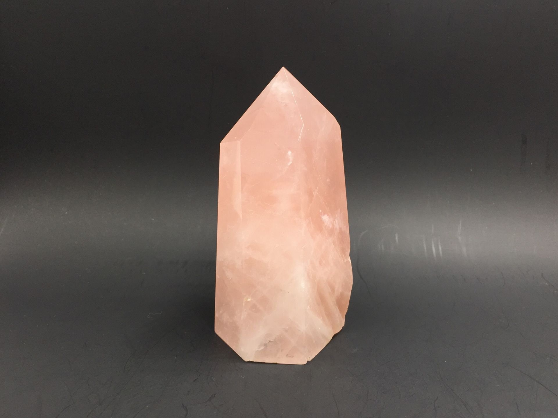 4.5インチ ラージ ローズクォーツ クリスタルポイント ピンク