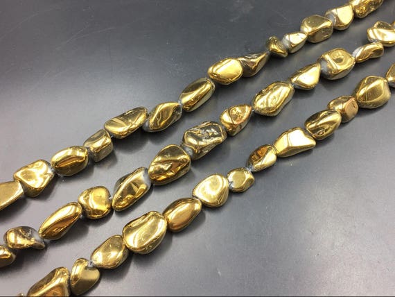Gold Quartrz Nugget Beads Pebble Beads Quartz Beads Strand | Etsy