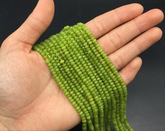 2x4mm teint Rondelle Jade perles vert pomme Rondelle Jade perles 4 x 2 mm petite Jade intercalaires Rondelles bijoux perles fournitures 15,5"/ Strand