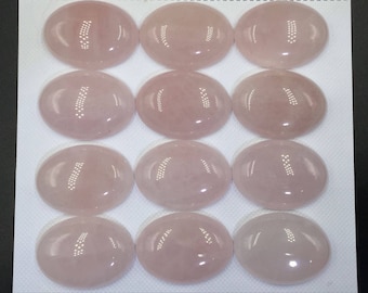 2 pçs 22x30mm cabochão de quartzo rosa grande oval rosa cabochão natural pedra preciosa oval cabochão rosa cristal de quartzo designer cabochão cabs gc