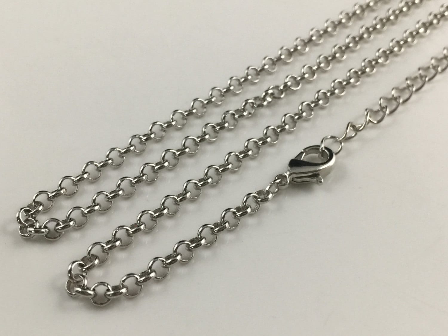 Crafting Silver Chain Necklace Rolo Chain 3mm Cross Chain Etsy