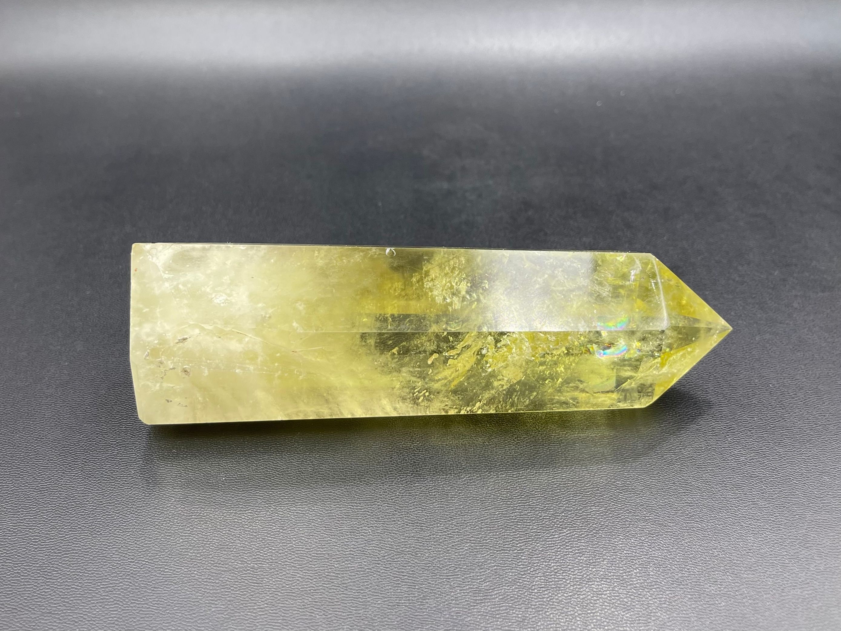 5.2インチ レインボー シトリン タワーポイント クリア イエロー