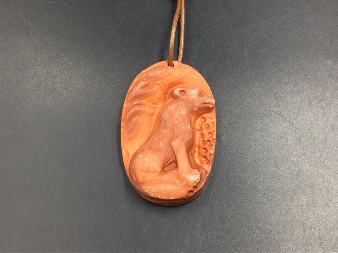 Hand Carved Gemstone Pendant Wolf Pendant Pelican Animal Wolf Etsy