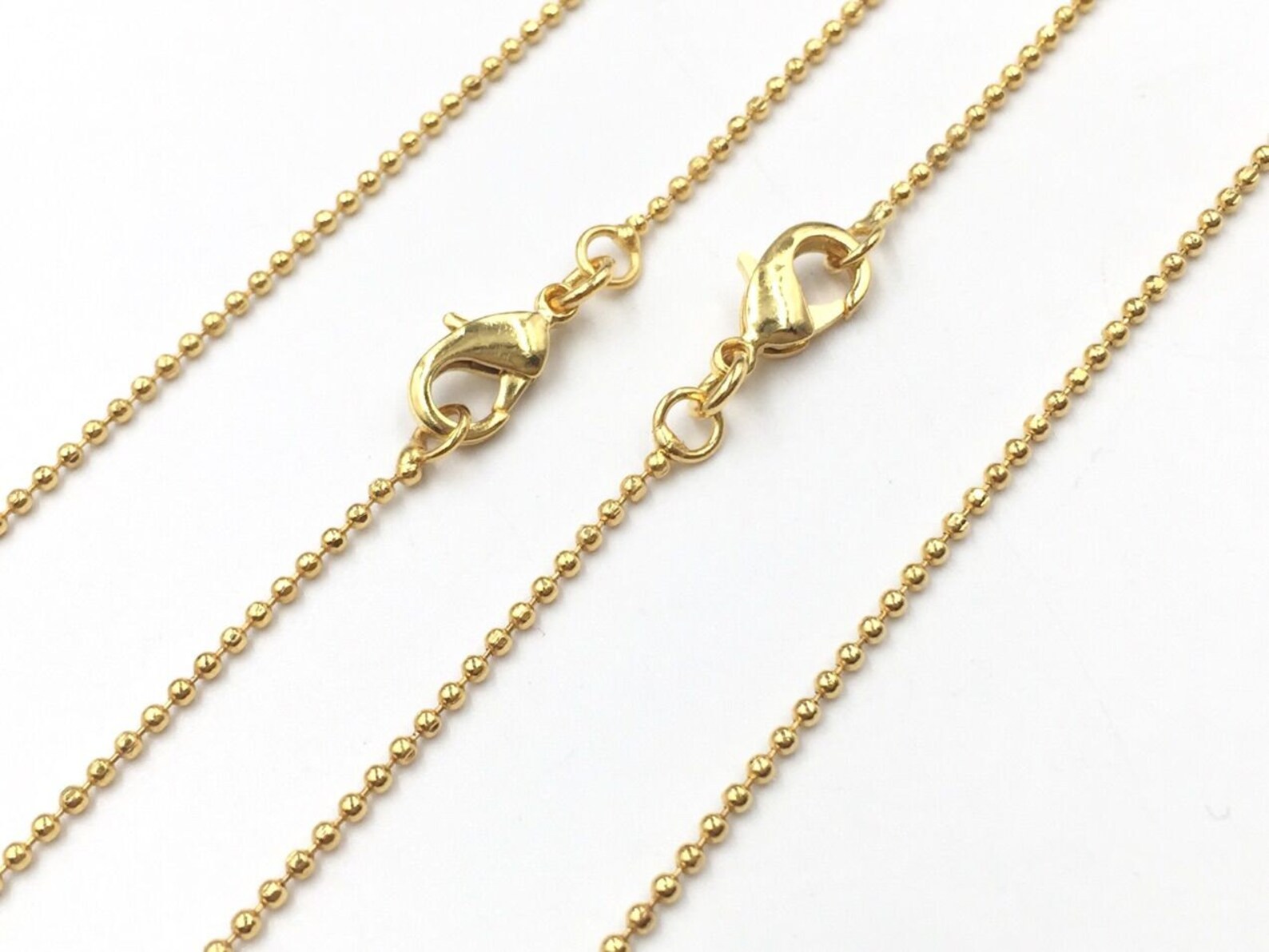 Gold Ball Beads Chain 1 Mm Ball Chain Wholesale Necklace Chain Etsy