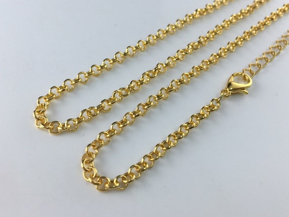 ロロチェーンネックレス クラフト用ゴールドチェーン 3mmクロス 