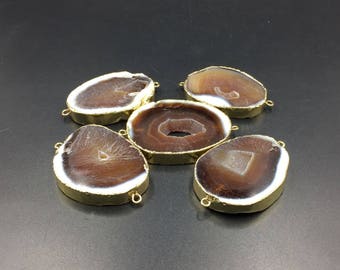 5個セット 天然パープル洞窟ジオード ドゥルージー瑪瑙 ループ