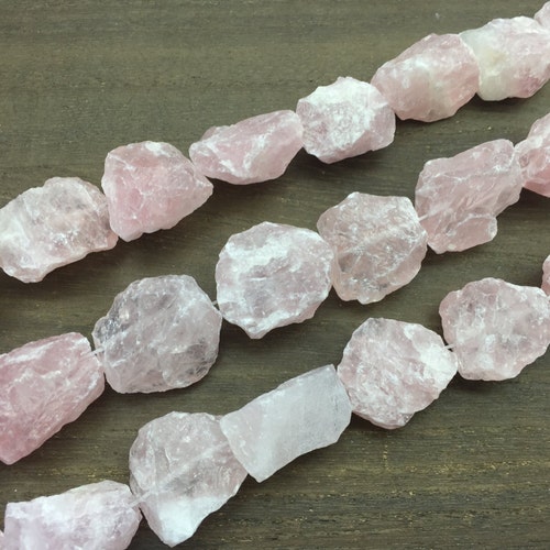 Large Rose Quartz Nugget Beads Raw Rough Hammered Rock Quartz Etsy