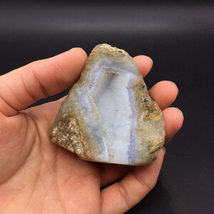 Blue Lace Agate Geode Cluster Natural Raw Blue Lace Agate Druzy Blue Chalcedony Mineral Stone Specimen  Healing Crystal CD-B06