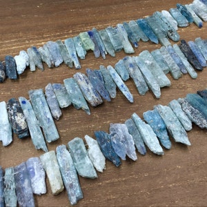 Raw Kyanite Sticks Beads Rough Kyanite Shard Slice Nugget beads Natural Kyante Gemstone Beads Kyanite Pendant Beads 15.5" full strand