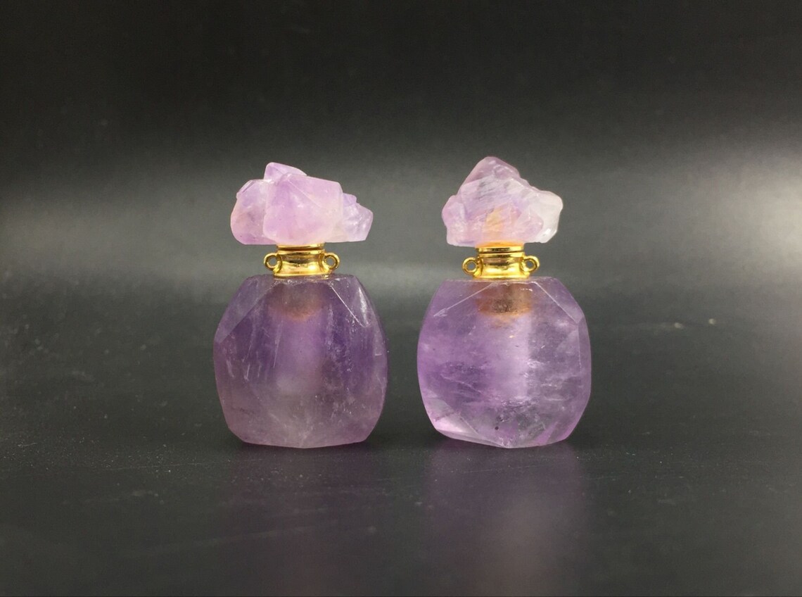 Faceted Amethyst Perfume Bottle Essential Oil Diffuser Bottle Etsy