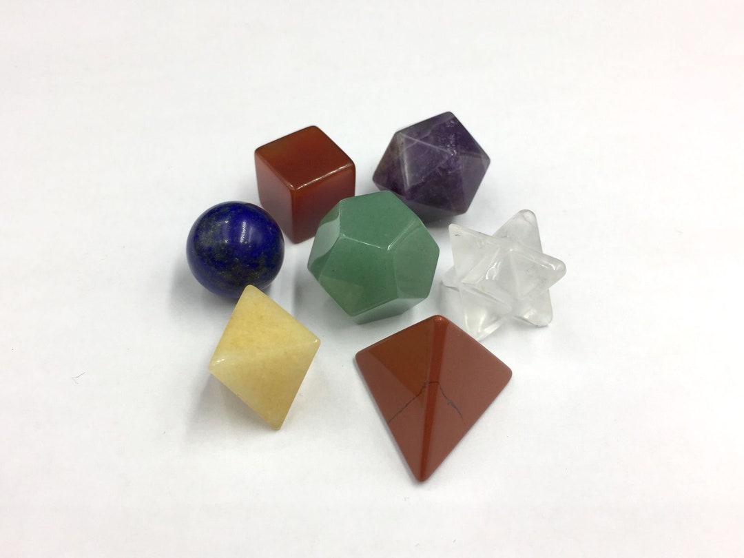 7 Chakra Geometry Set Reiki Sacred Stones Platonic Solids Set Platonic ...