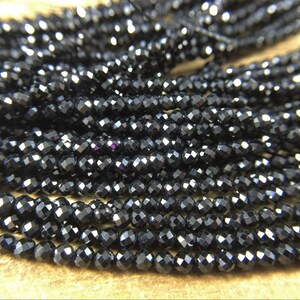 2mm Micro Faceted Spinel Beads Tiny Small Black Spinel Round Beads Black Gemstone Beads Supplies Jewelry Beads 15.5" Full Strand