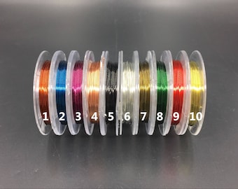 0.4mm 26 Gauge Artistic Wire 10 Colors Metal Wire Copper Wire Craft Wire Jewelry Making Wire Spool 5meters/5.45yards/16.4feet