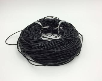 5meters Black Leather Cord 1.5mm Round Leather Cord Genuine Natural Leather Dyed Leather Round Cord