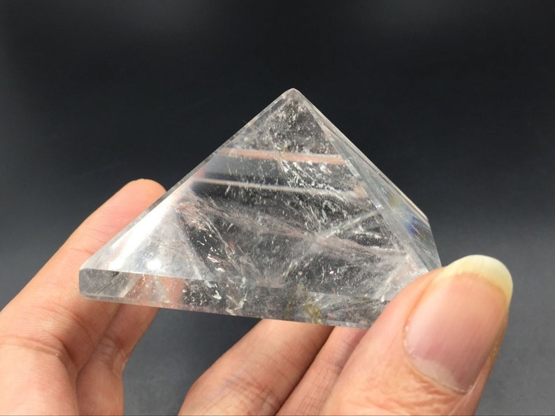 Clear Quartz Pyramid Crystal Pyramid Crystal Decor Therapy Etsy