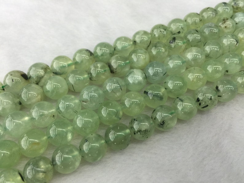 Natural Green Prehnite Beads Smooth Round Prehnite mineral beads A Grade High Quality jewelry supplies 4-6-8-10-12mm full strand 15.5