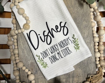 Platos que nadie me está haciendo tampoco/paño de cocina lavable de microfibra. ¡Caja fuerte para secadora! Regalo de inauguración de la casa.