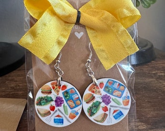 Aretes de almuerzo escolar / Regalos para la encargada del almuerzo / personal de la cafetería / servicio de alimentos / personal del hospital. Regalos de agradecimiento. Adornos navideños.