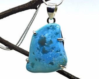 Sleeping Beauty Turquoise & Sterling Silver Pendant~Lovely Natural Crystal from Arizona.  Protection, Abundance, Goddesses