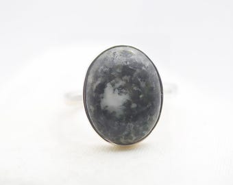 Preseli Bluestone 925 Silver Ring Stonehenge Rare British Crystal UK Size P US 8
