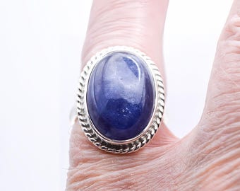 Tanzanite Sterling Silver Ring  UK L US 6. Genuine Rare Crystal, Angelic Realms