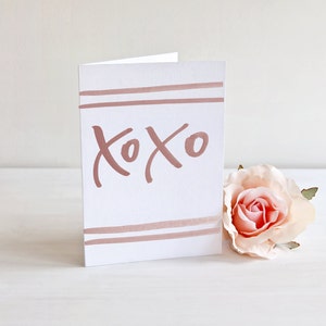 XOXO card, any occasion card, i love you card, card for her, card for friend, minimalist card, xoxo