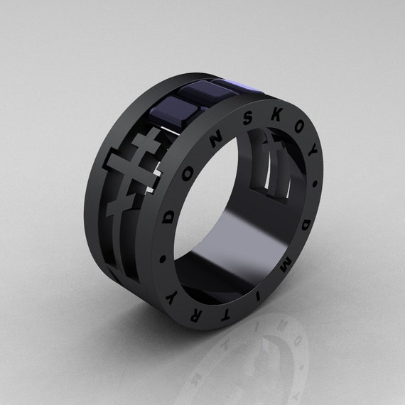 Dmitry Donskoy Mens 14k Matte Black Gold Black Onyx Channel Etsy