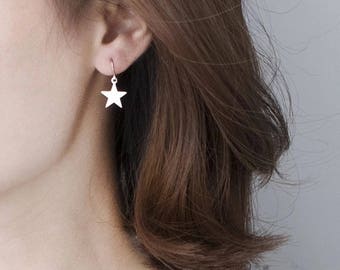 Star Earrings | Silver Gold star drop earrings | FREE GIFT WRAP