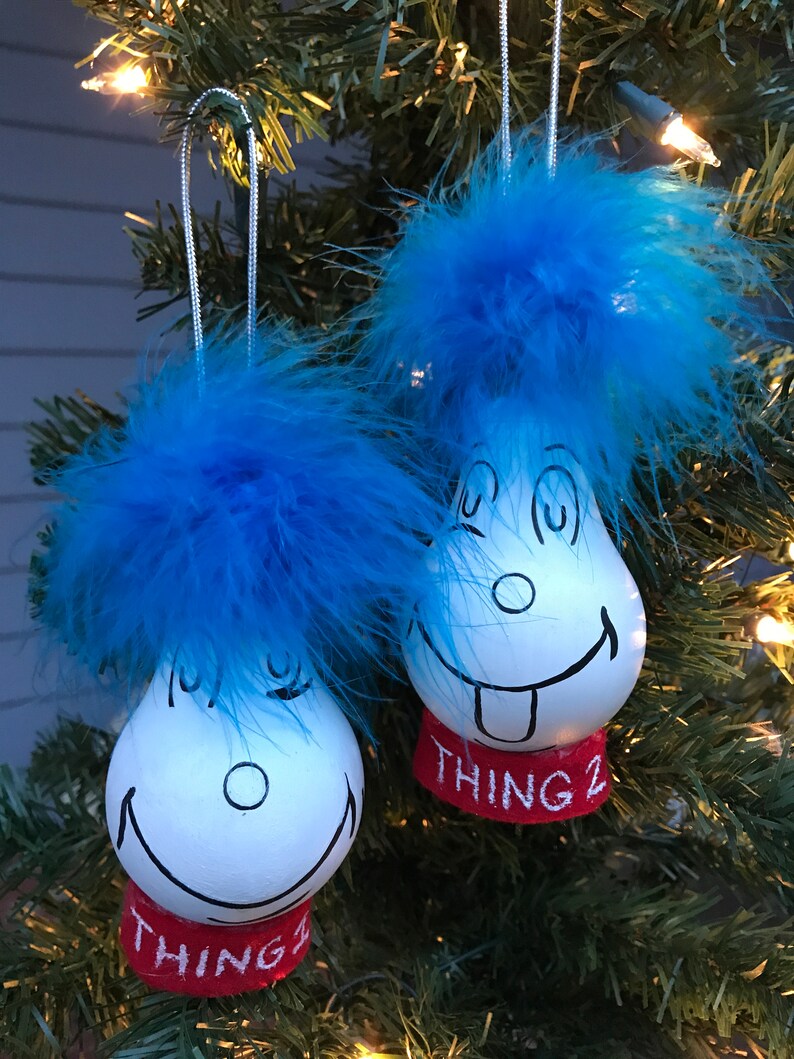 Cat in the Hat Recycled Lightbulb Ornaments Etsy