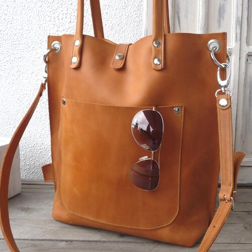 Leather Bag Woman Cognac Cowhide Full Grain Leather - Etsy