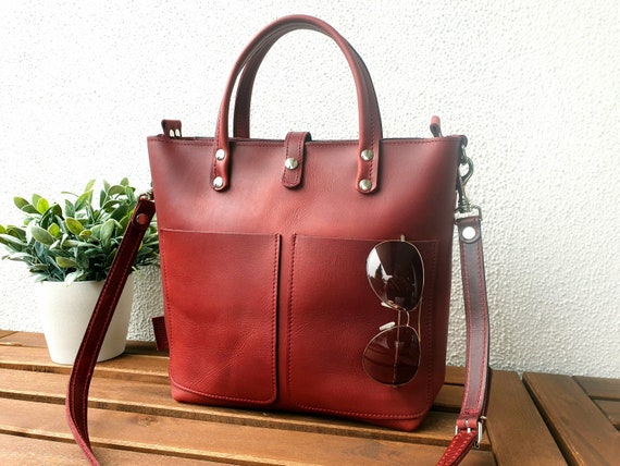 Small leather tote with zipper clearance
