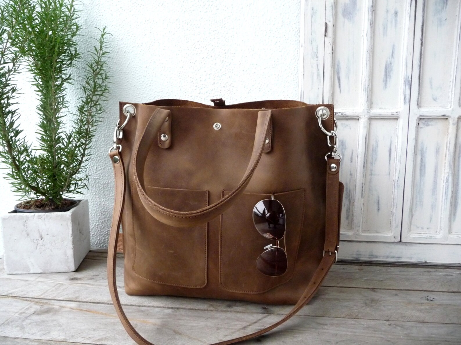 Large Leather Bag Leather Bag Shoulder Bag Leather Leather Etsy